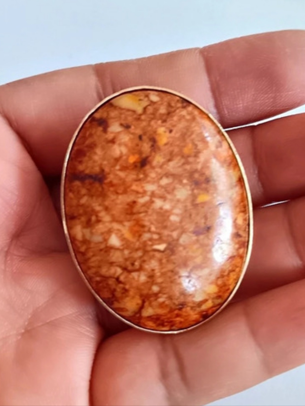 Oval Brown Stone Pendant